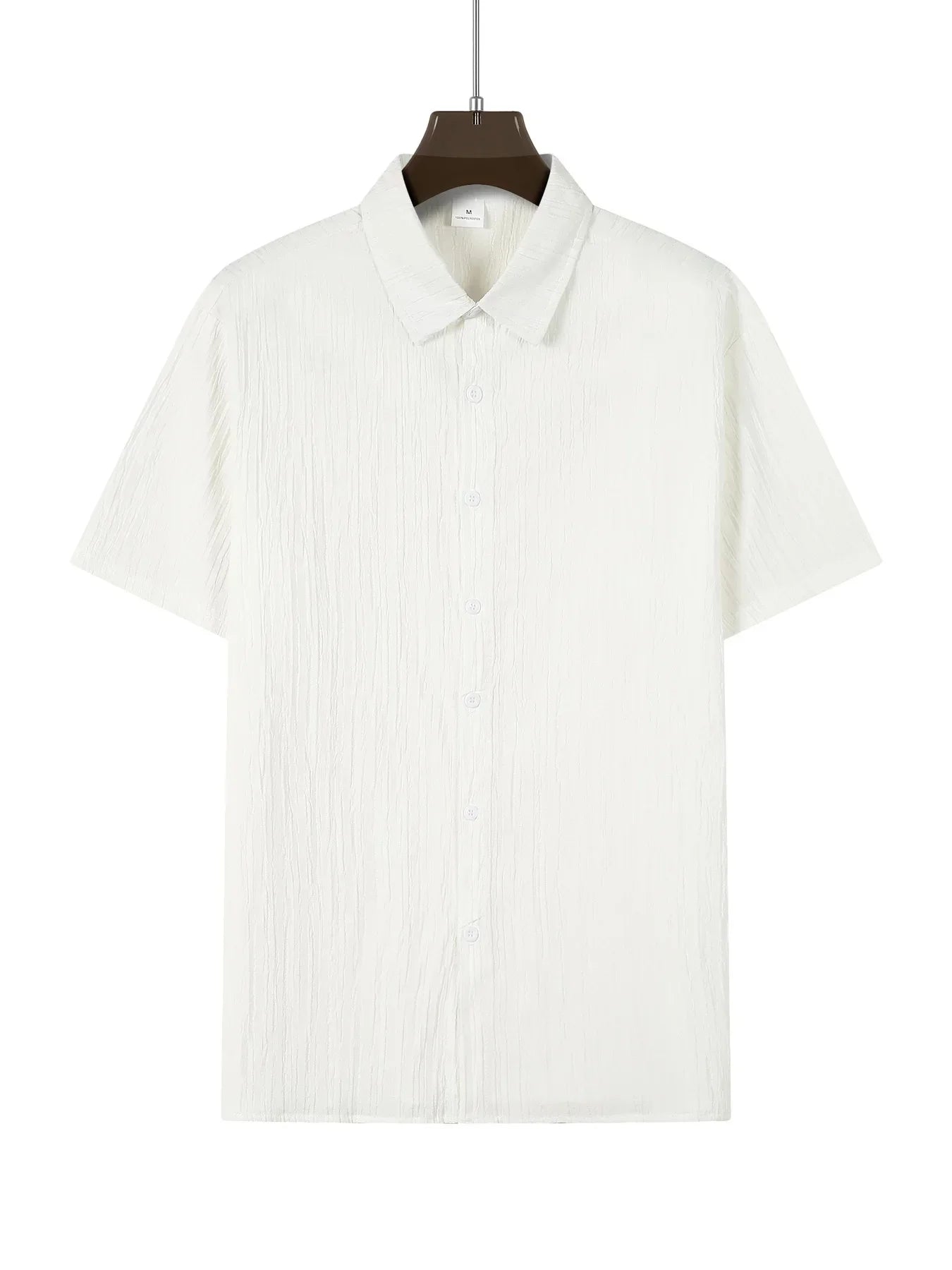 Shirt  Hawaiian Shirt Short Sleeve Cardigan Striped Lapel Solid Color All-match Breathable Quick Drying Men's Casual Shirt