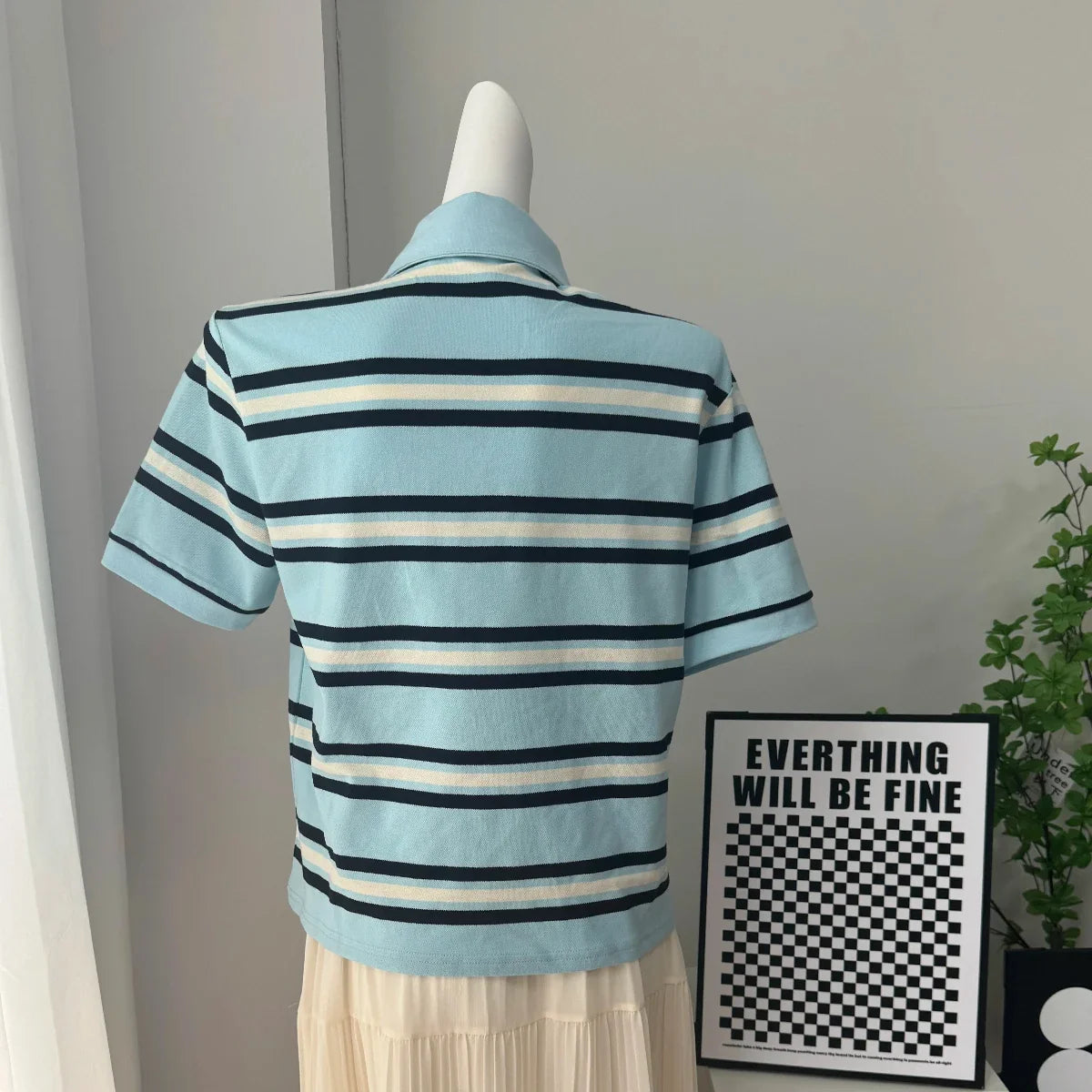 Hirsionsan Polo Neck T Shirt Women Soft Chic Tees 95% Cotton Jumper Clothes Loose Casual Pullover 2025 Summer New Crop Tops