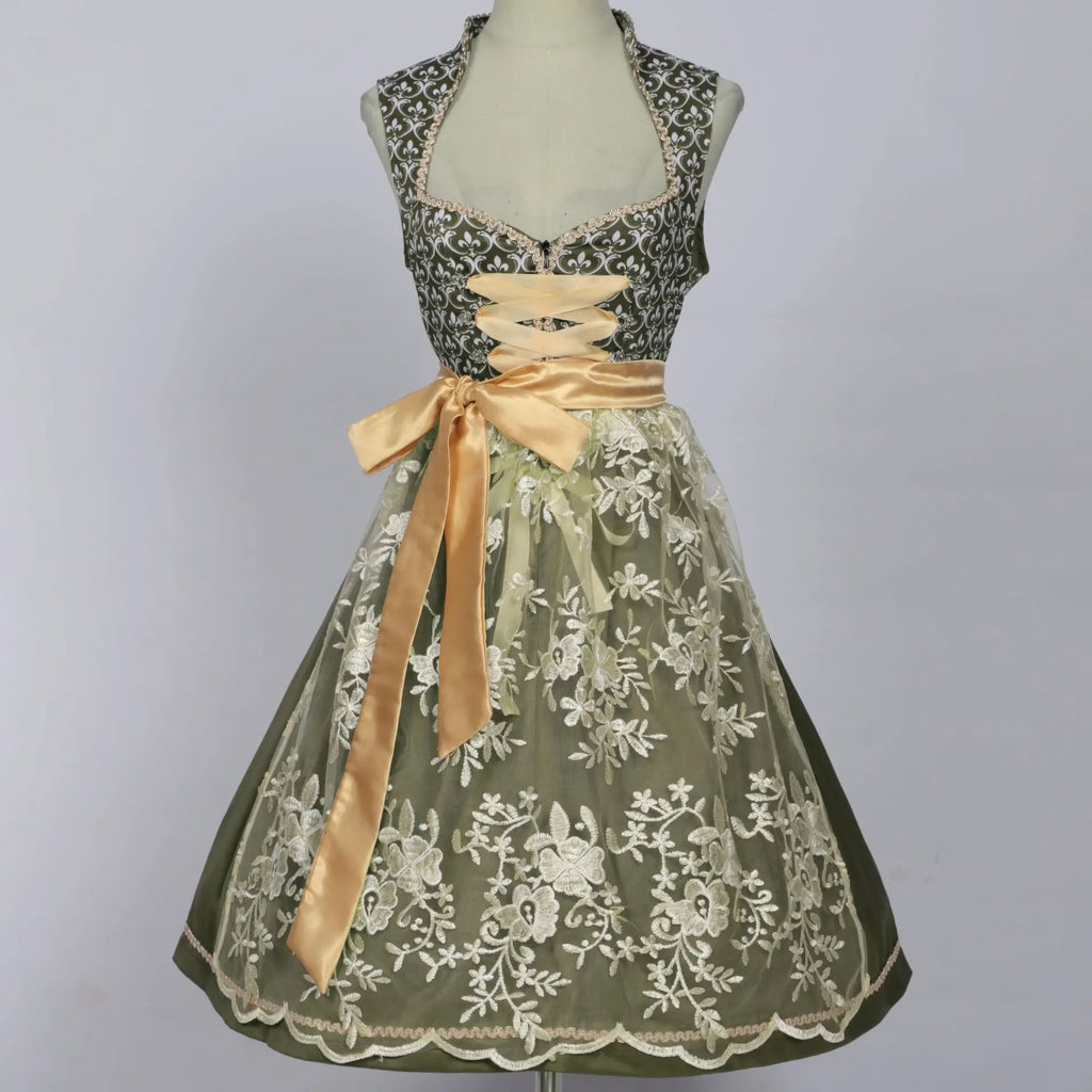 Dress Woman Traditional Dress Women Dirndl Dress With Dirndl Apron For Oktoberfest Vestidos Woman Clothes