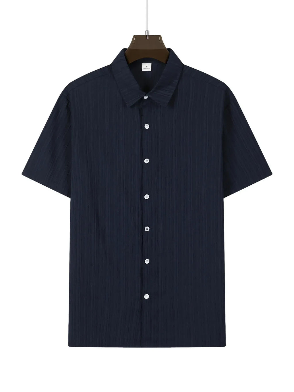 Shirt  Hawaiian Shirt Short Sleeve Cardigan Striped Lapel Solid Color All-match Breathable Quick Drying Men's Casual Shirt