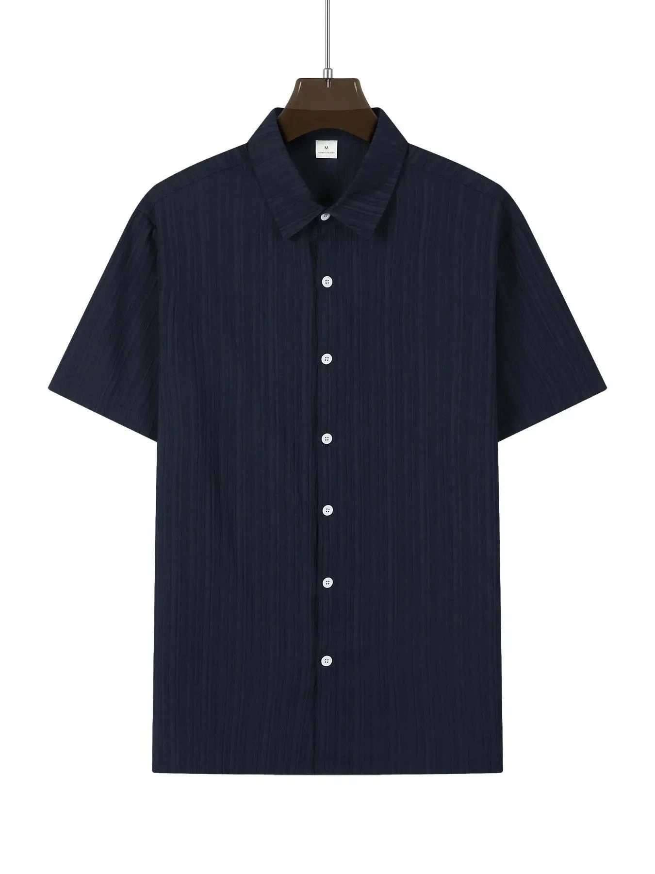 Shirt  Hawaiian Shirt Short Sleeve Cardigan Striped Lapel Solid Color All-match Breathable Quick Drying Men's Casual Shirt