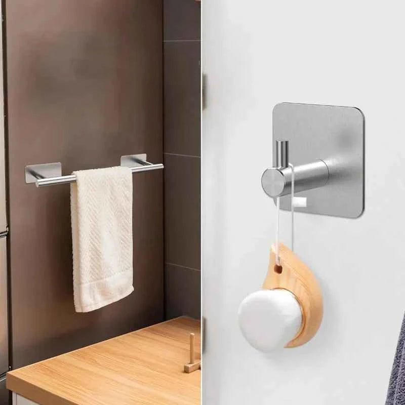 5-Piece Bathroom Hardware Set – Wall-Mounted Accessories Including Towel Bar, Hooks, and Toilet Paper Holder