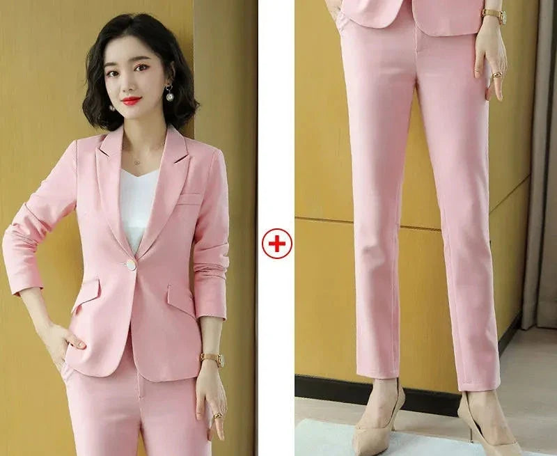Pant 2 Piece Outfit 2024 Summer Womens Matching Sets Pants Elegant High Quality Blazer Suit Set Of Two Fashion Pieces For Women