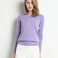 Women's Slim O-Neck Cashmere Wool Blend Sweater
