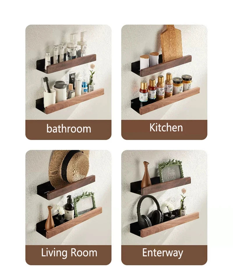 Kitchen Novel Kitchen Accessories Spice Rack Kitchen Organizer Shelves Bathroom Shampoo Holder Storage Shelf Metal Wall Panels
