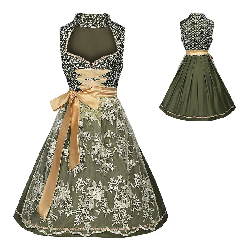 Dress Woman Traditional Dress Women Dirndl Dress With Dirndl Apron For Oktoberfest Vestidos Woman Clothes