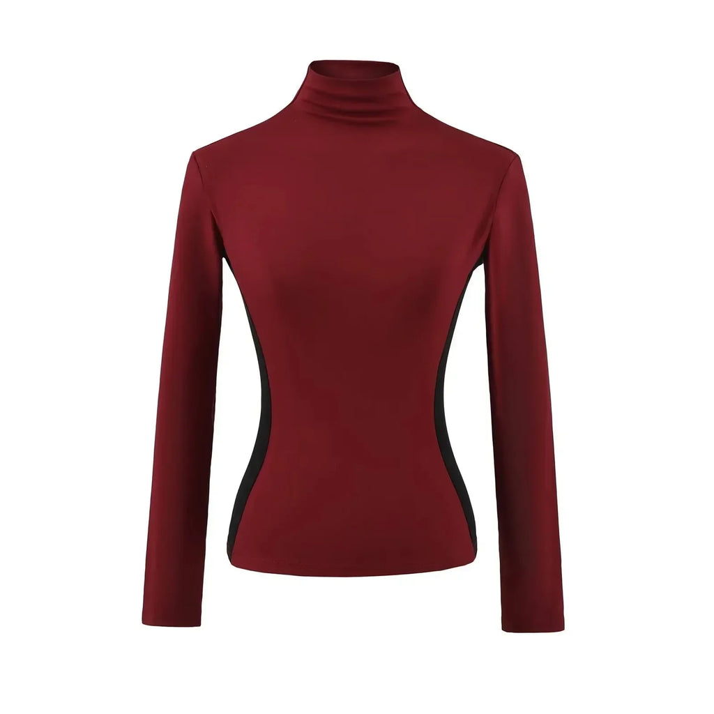 Women's High Neck Slim Fit Fleece Base Layer Top