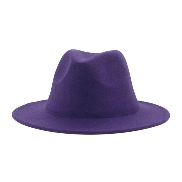Women Luxury Fedora Hat Women Fedora Hat Women Solid Wide Brim Winter Men Hat Retro Wide Autumn Unique Style Men Hat Vintage Brown Formal Wedding Fedora Hats