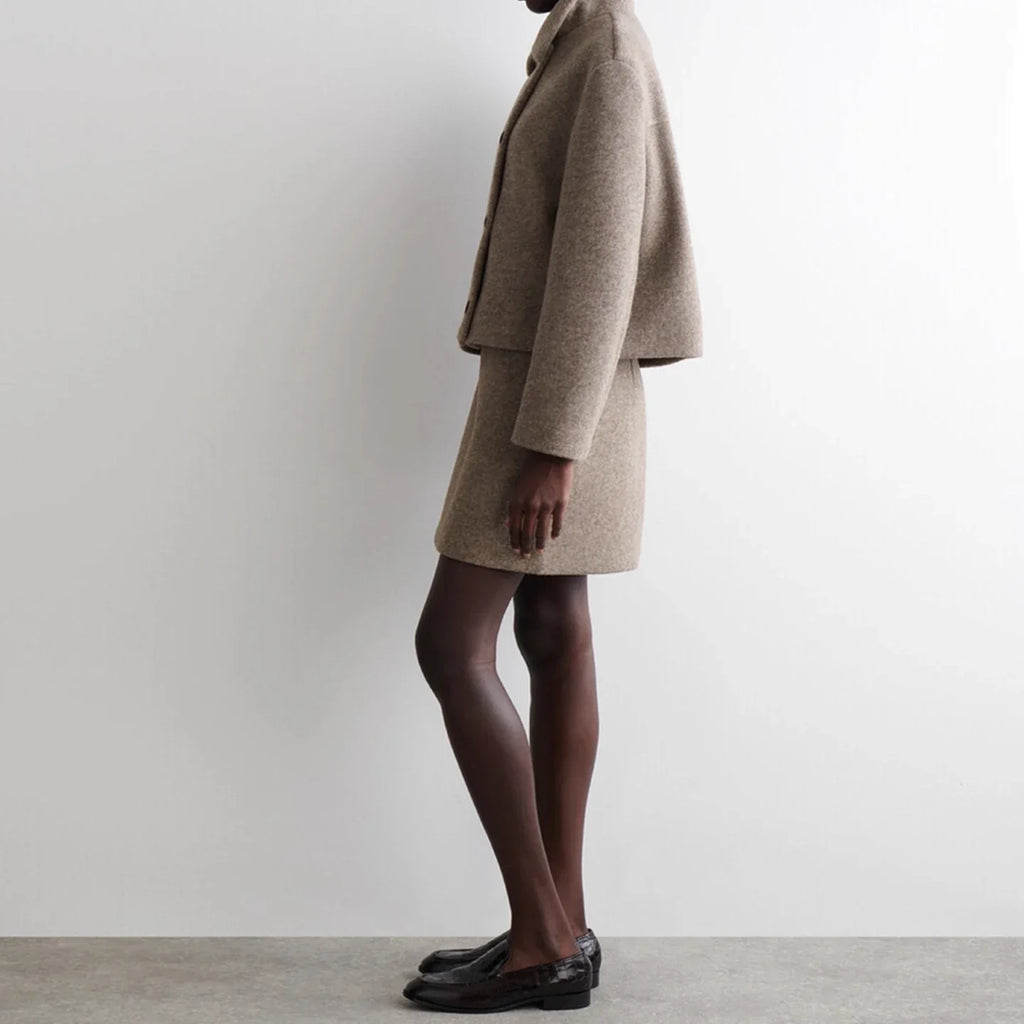 Women's Brown A-Line Midi Skirt