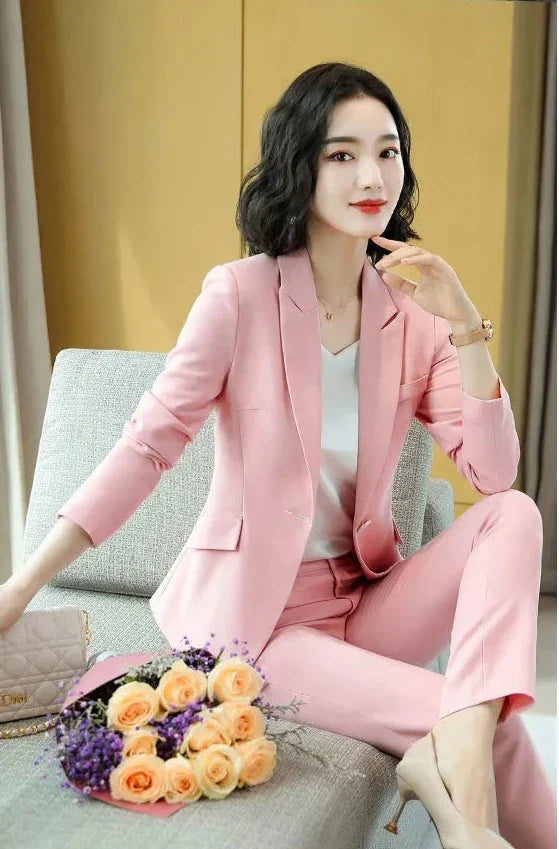 Pant 2 Piece Outfit 2024 Summer Womens Matching Sets Pants Elegant High Quality Blazer Suit Set Of Two Fashion Pieces For Women