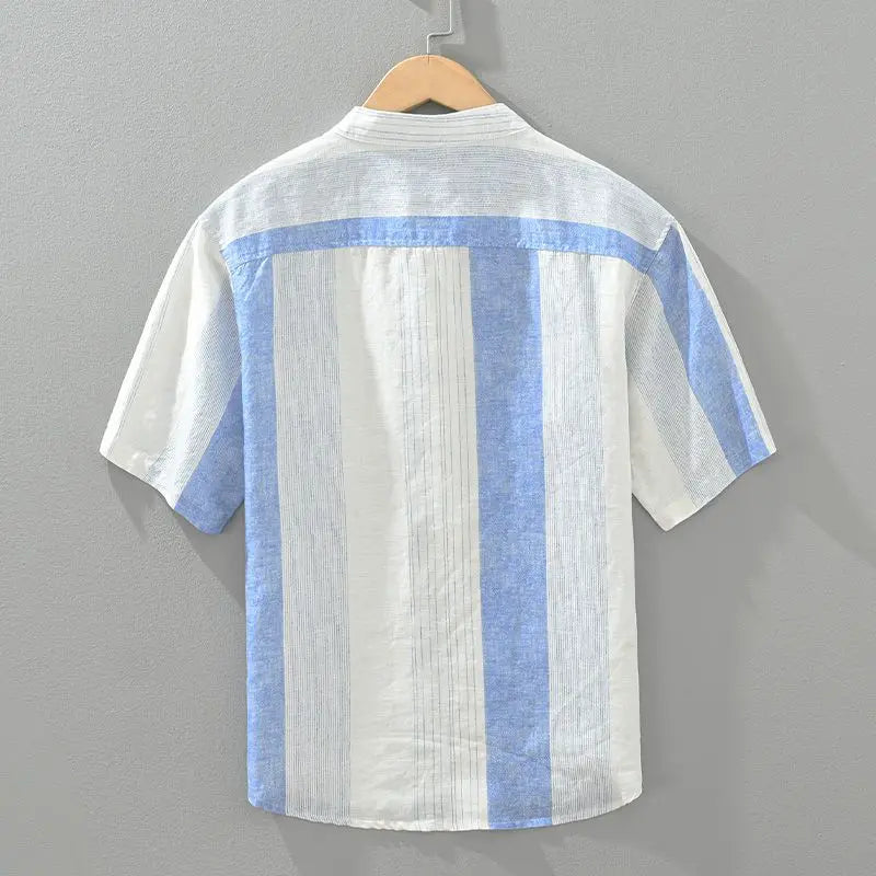 Striped Male Shirts Loose Short Sleeve Men's Shirt Elegant New In Casual Clothes Sale High Quality Luxury Normal Aesthetic Tops