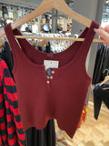 Buttons Waffle Cotton Tank Top Woman Round Neck Sexy Sleeveless Retro Crop Tops  Summer Solid Simple Vintage Y2k Vest Chic