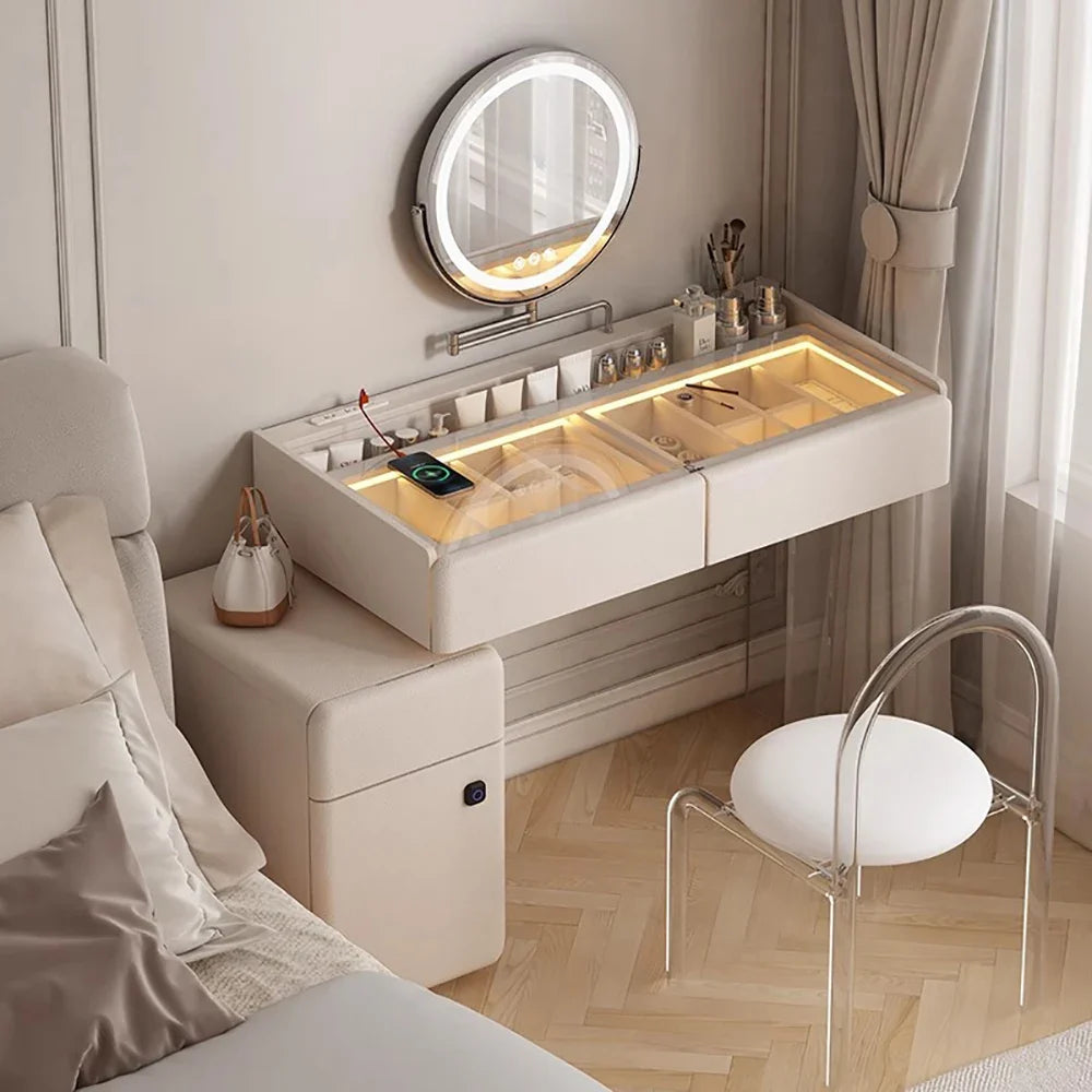 Makeup Dressing Vanity Table Accessories Storage Modern Vanity Table Bedroom Table De Maquillage Avec Miroir Bedroom Furniture