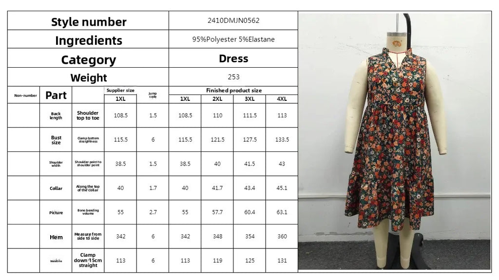 Dress  2025 Spring and Summer Foreign Trade Temperament Elegant Fashion Printed Sleeveless Dress for Women