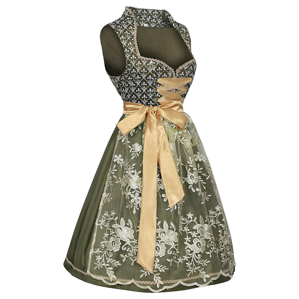 Dress Woman Traditional Dress Women Dirndl Dress With Dirndl Apron For Oktoberfest Vestidos Woman Clothes