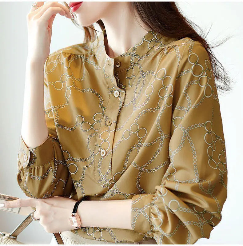 Striped Chiffon Shirt  Women Short-sleeved Fashionable Loose French Chic Feminine Belly Covering Top