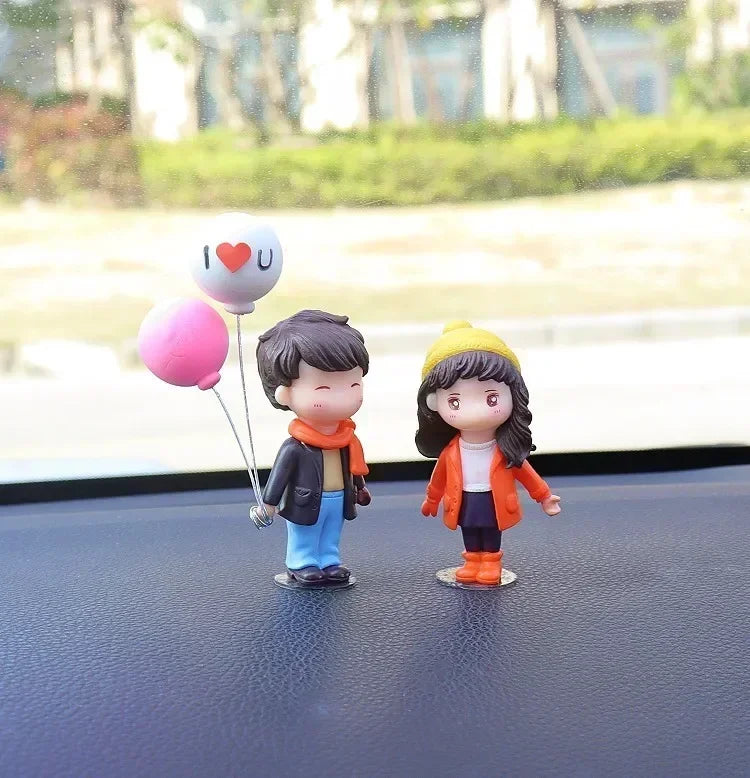 Car Accessories Interior Woman Ornament Cute Creative Desktop Couple Valentine's Day Present Car Center Console Decoration