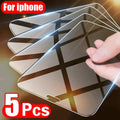 5PCS Screen Protector for iPhone 14 11 12 13 Pro XR X XS Max Tempered Glass for iPhone 12 13 Pro Max Mini 11 7 8 6 6S Plus Glass Full Coverage Tempered Glass Screen Protector