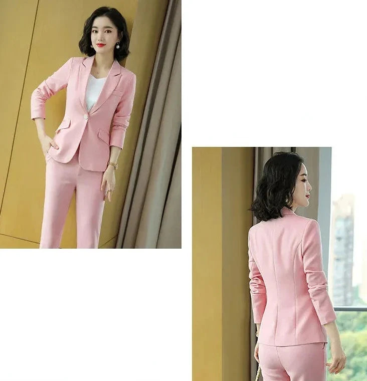 Pant 2 Piece Outfit 2024 Summer Womens Matching Sets Pants Elegant High Quality Blazer Suit Set Of Two Fashion Pieces For Women
