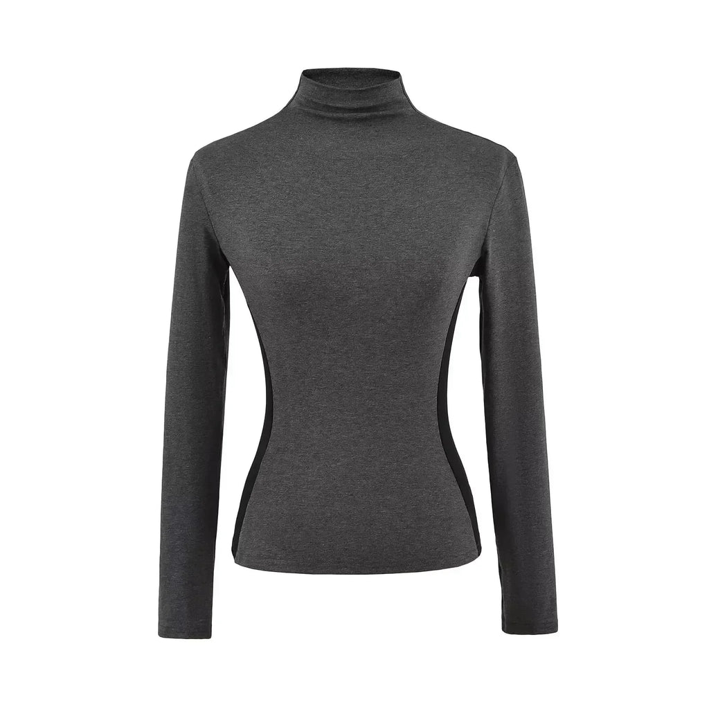 Women's High Neck Slim Fit Fleece Base Layer Top