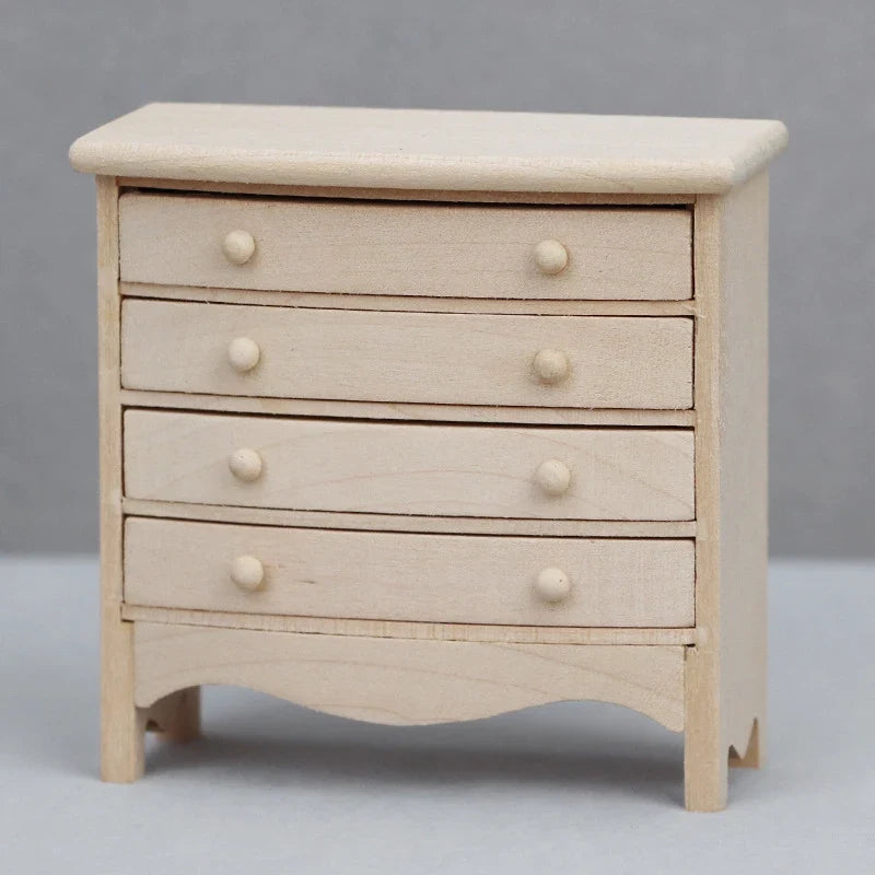 1:12 Doll House Bedroom Furniture Dollhouse Miniature Bedside Table Series Storage Cabinet Drawers Model Decor Toy Accessories