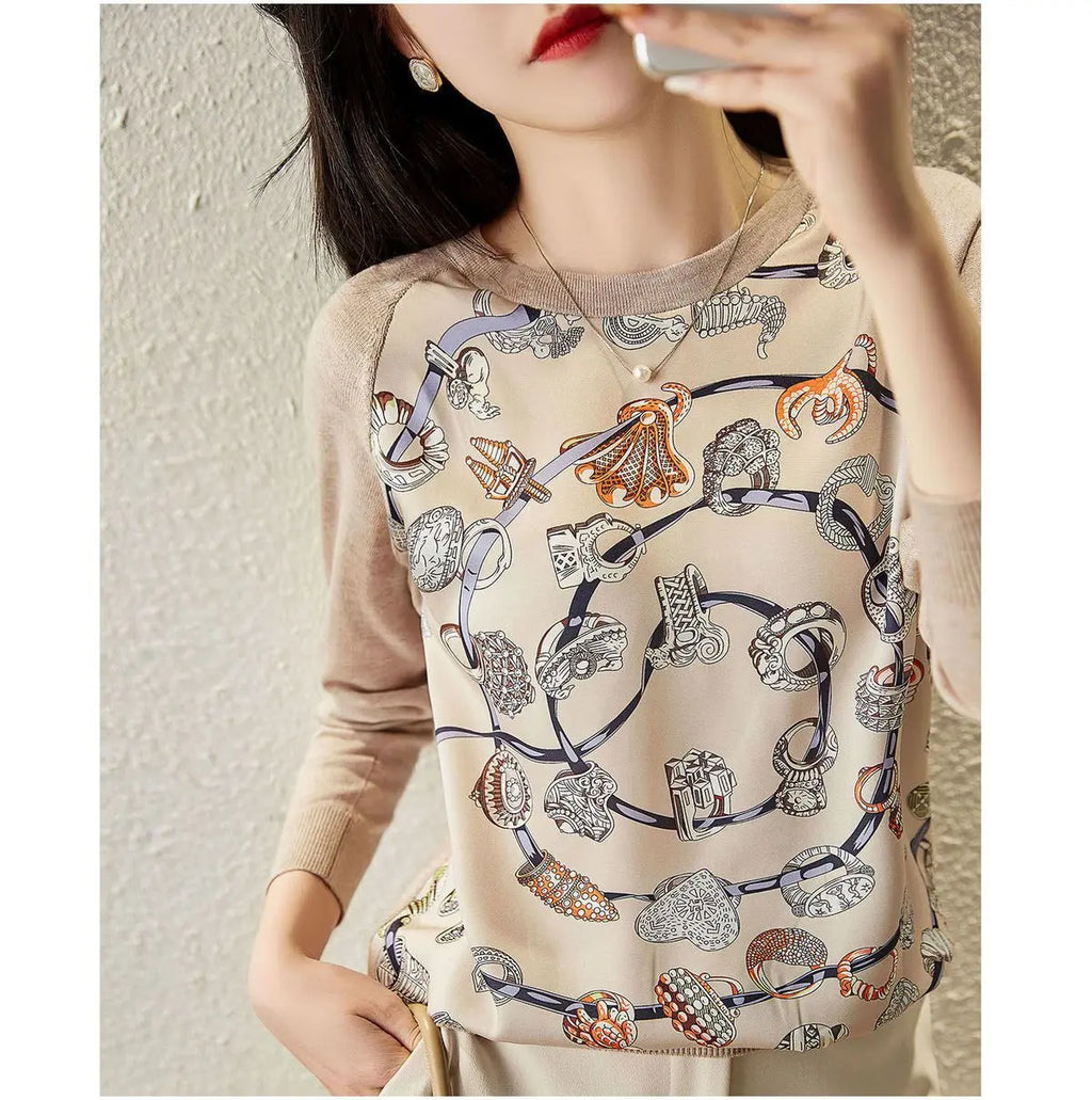 Striped Chiffon Shirt  Women Short-sleeved Fashionable Loose French Chic Feminine Belly Covering Top
