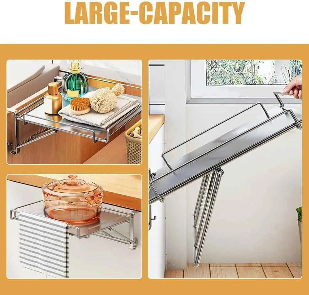 Kitchen Cabinet Door Hook Organizer Adjustable Portable Accessories Space Saving Countertop Organizer Shelf Rack for Balcony