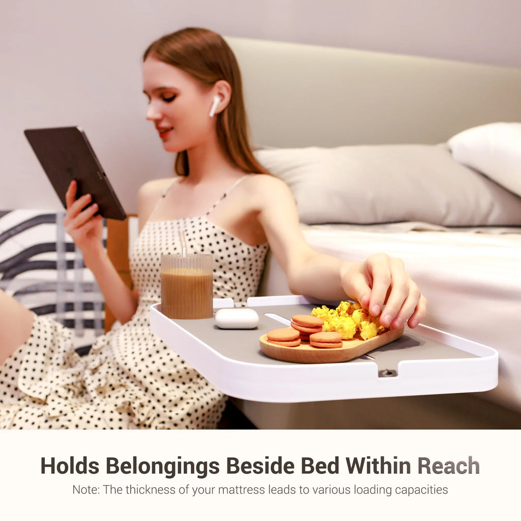Bedside Shelf for Bed Bedside Storage Tray for Bedroom Accessories Detachable Organizer Bedside Tray Table Tablet / Phone Holdel