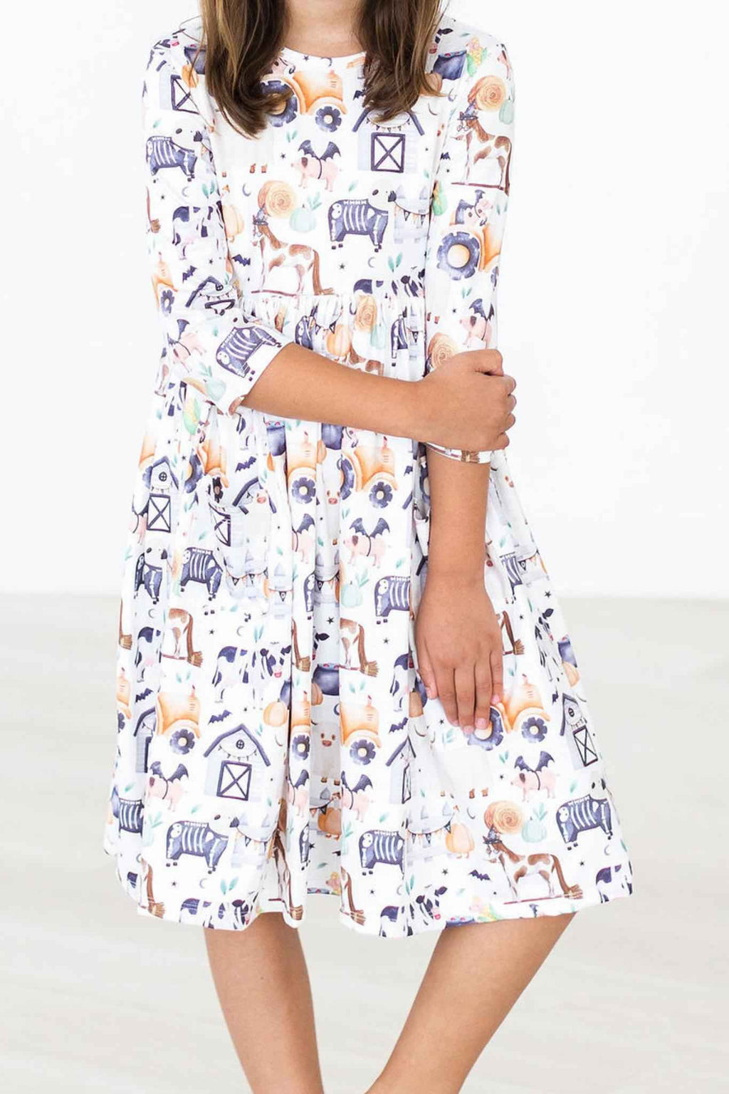 SALE Stay Spooky 3/4 Sleeve Pocket Twirl Dress