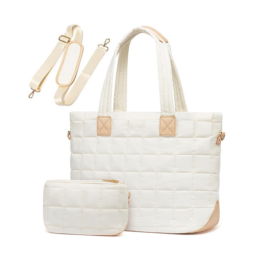 Mila Quilted Traveler Tote with Mini Clutch - EveryNest