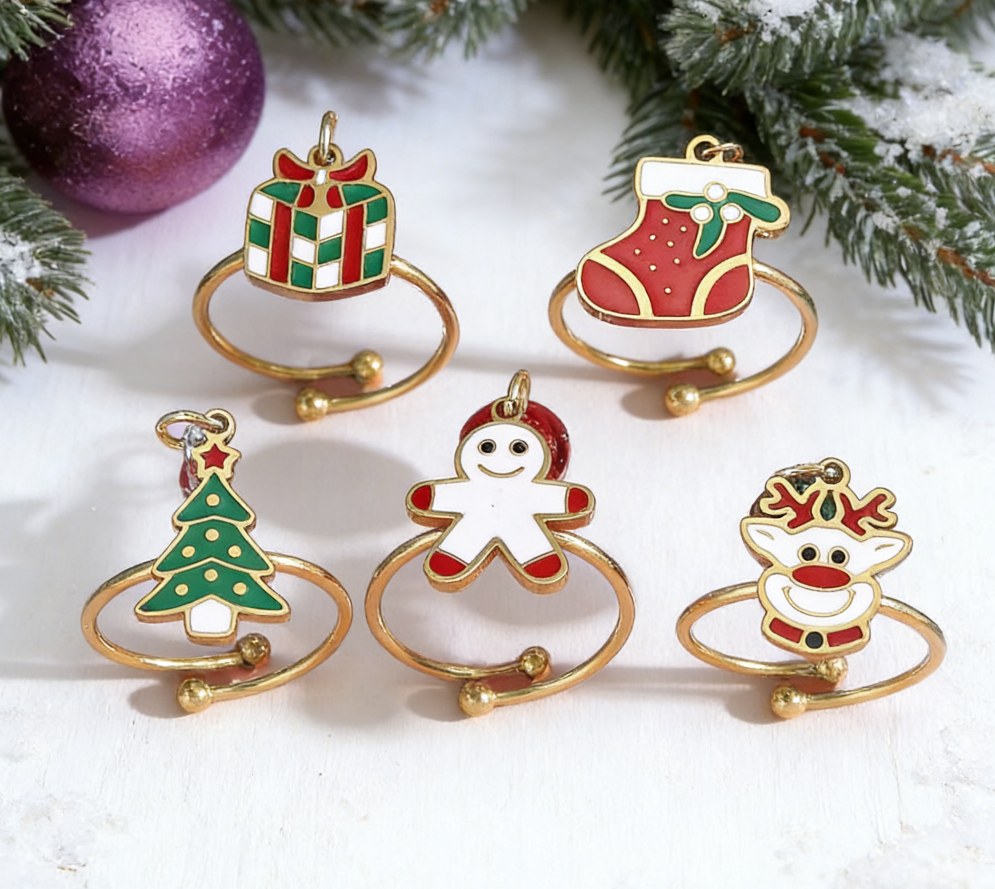 Christmas Tree Enamel Ring
