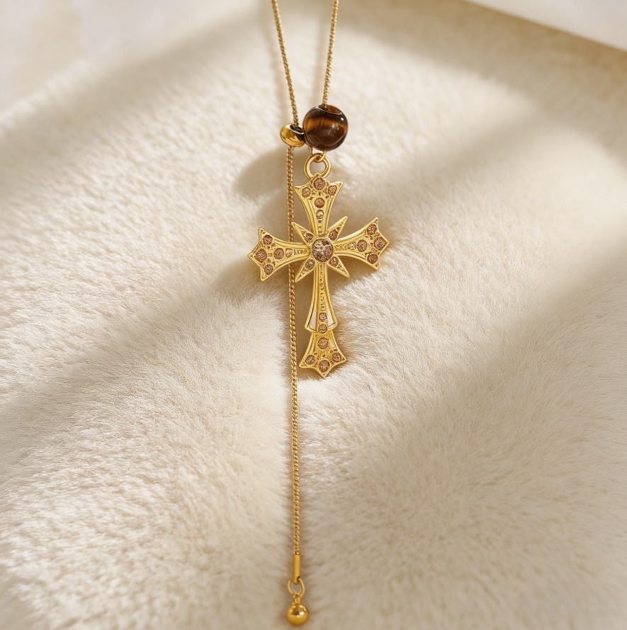 Gold Cross Pendant Necklace