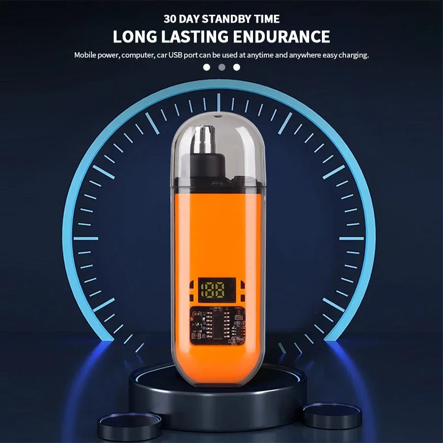 2 In 1 Electric Portable Ear And Nose Hair Trimmer Clipper 2024 Professional Painless Portable Eyebrow For Men