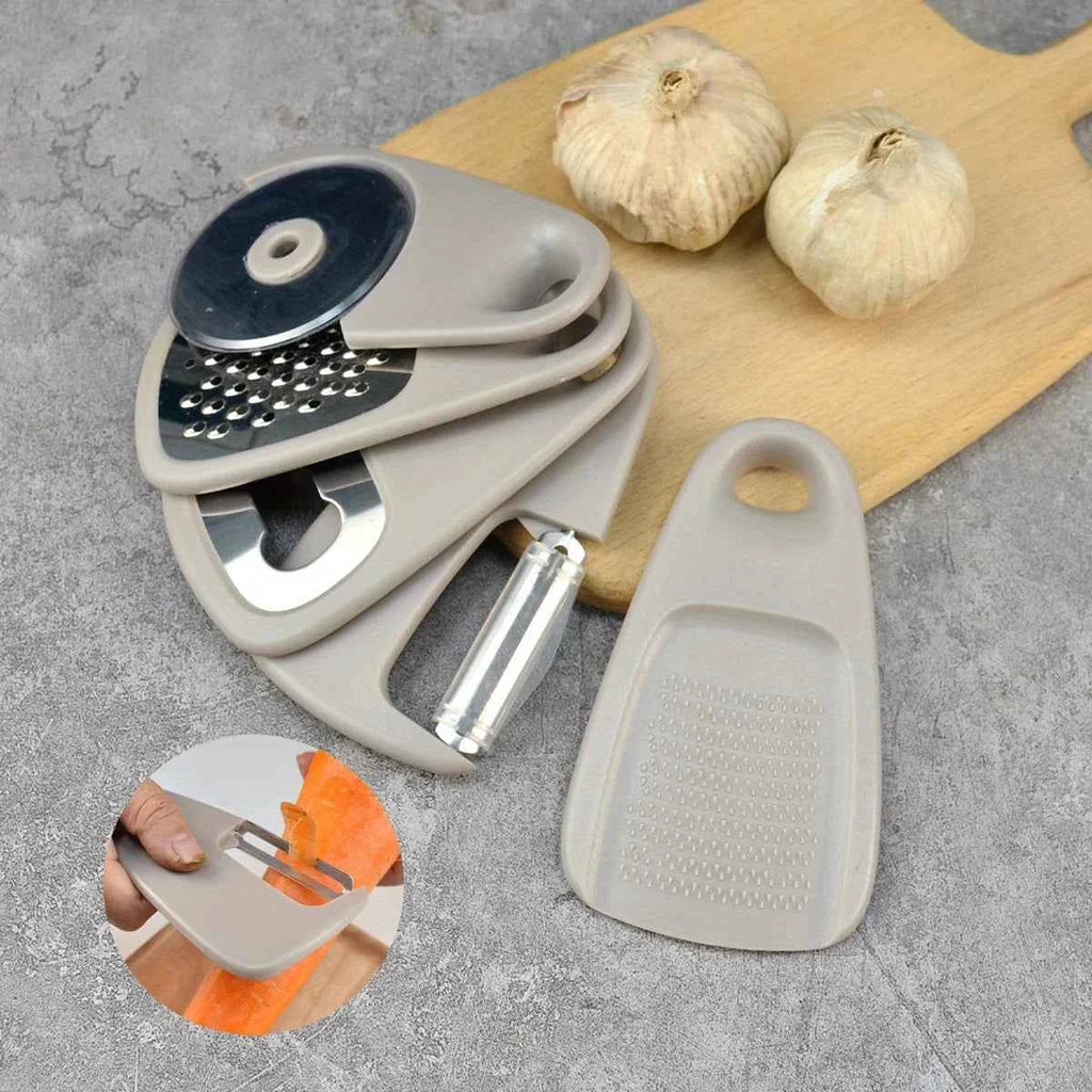 Kitchen Gadget Set 5 Pieces, Stackable Cooking Tools To Save Space, for Household Use, RV Camper Accessories (Grey)