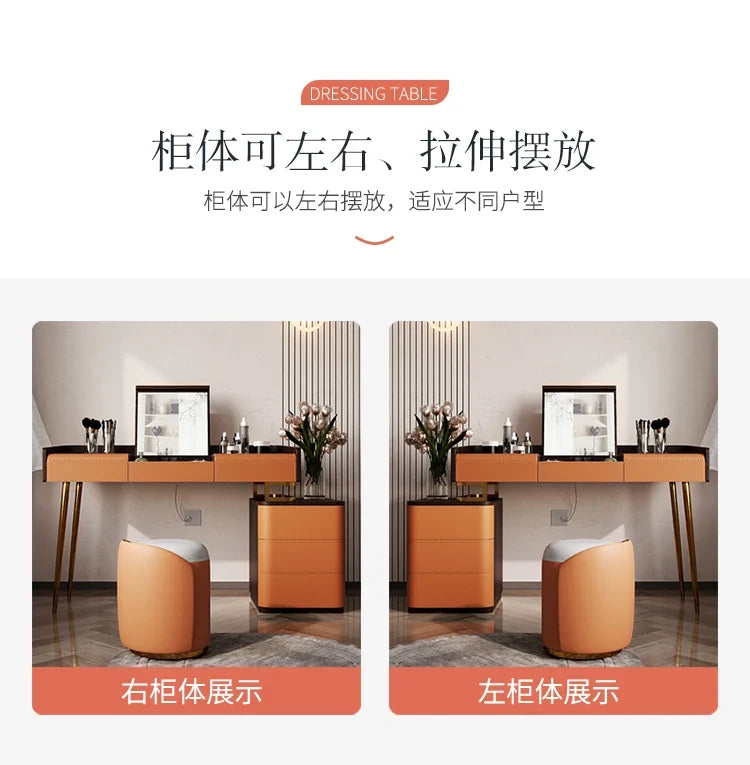 Bedroom Light Luxury Dressing Table Vanity Storage Flip Cabinet One Small Apartment Makeup Dresser Penteadeiras Household Items