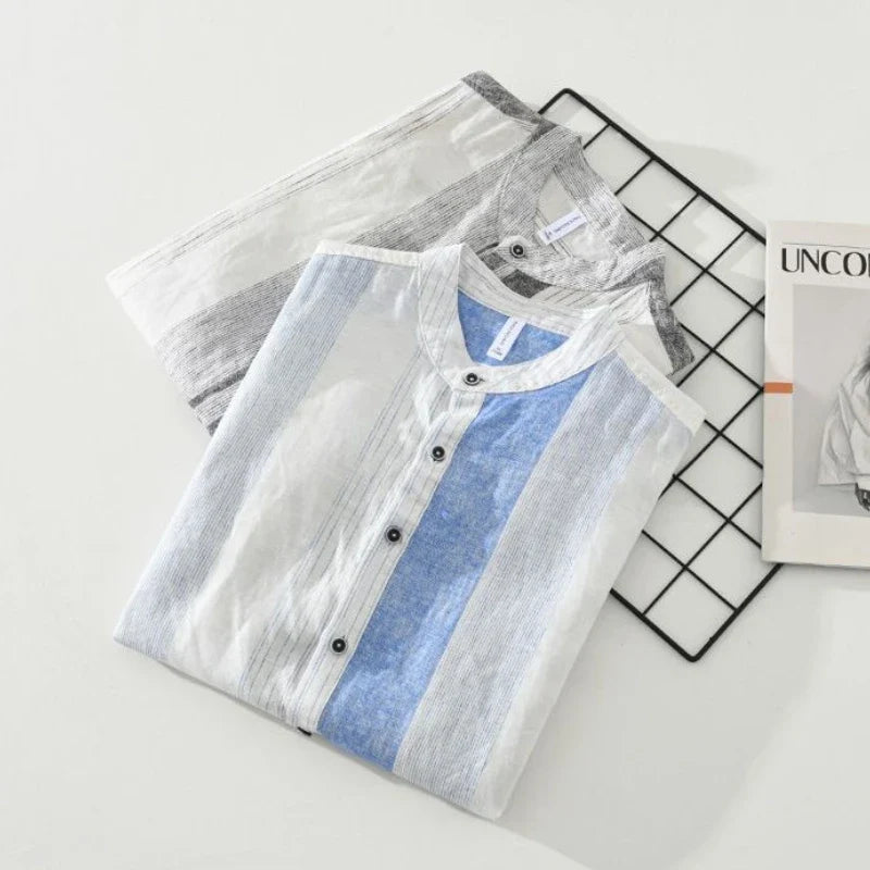 Striped Male Shirts Loose Short Sleeve Men's Shirt Elegant New In Casual Clothes Sale High Quality Luxury Normal Aesthetic Tops