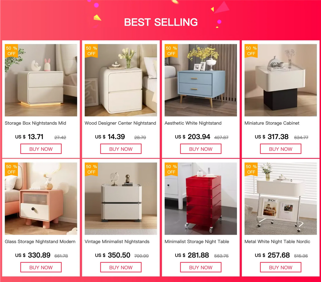 Bedroom White Nightstands Drawers Organizers Storage Box Simple Design Nightstands Aesthetic Men Szafka Nocna Home Decoration