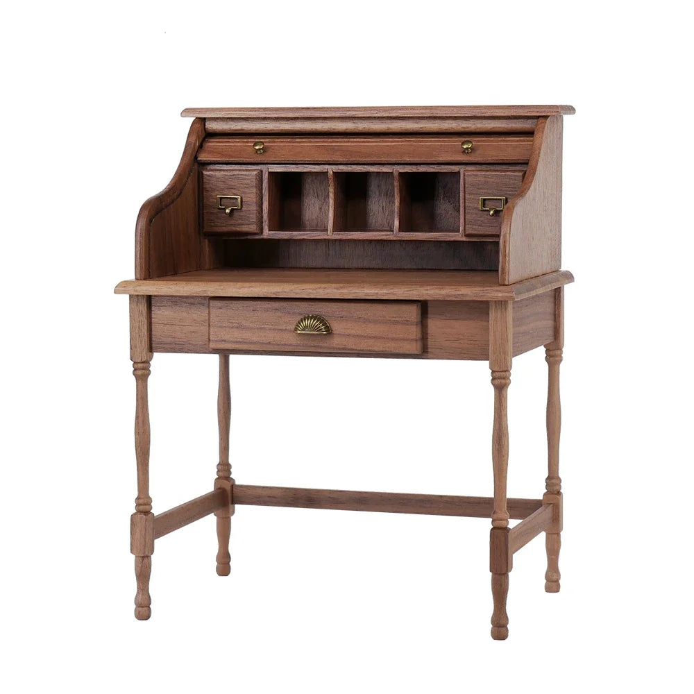 1/6  Dollhouse study Room Accessories  Mini Furniture Retro shutter desk