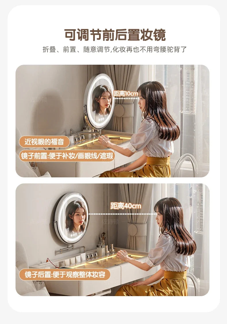 Makeup Dressing Vanity Table Accessories Storage Modern Vanity Table Bedroom Table De Maquillage Avec Miroir Bedroom Furniture