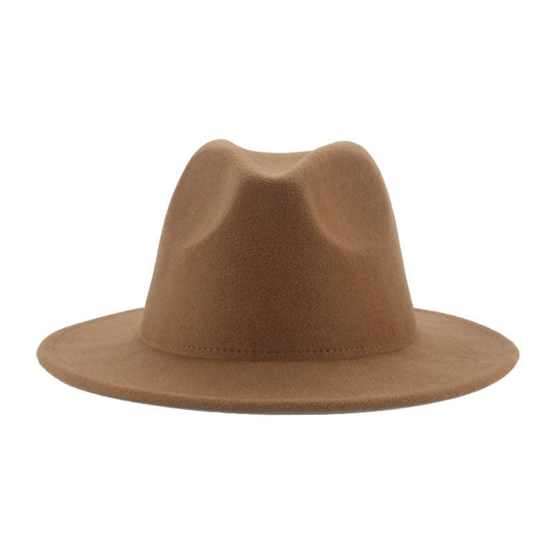 Women Luxury Fedora Hat Women Fedora Hat Women Solid Wide Brim Winter Men Hat Retro Wide Autumn Unique Style Men Hat Vintage Brown Formal Wedding Fedora Hats