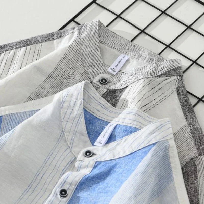 Striped Male Shirts Loose Short Sleeve Men's Shirt Elegant New In Casual Clothes Sale High Quality Luxury Normal Aesthetic Tops
