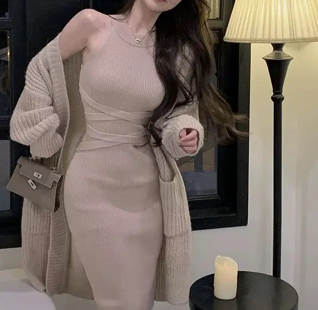 Dresses for Women  Elegant Sexy Sleeveless  Back Textured Mini Skinny Dress New Fashion Summer Casual PTKPCC