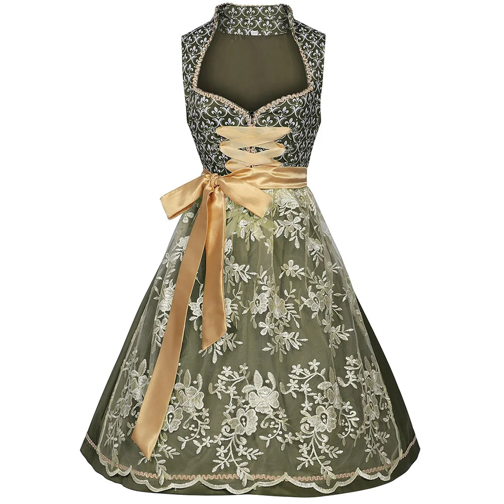 Dress Woman Traditional Dress Women Dirndl Dress With Dirndl Apron For Oktoberfest Vestidos Woman Clothes