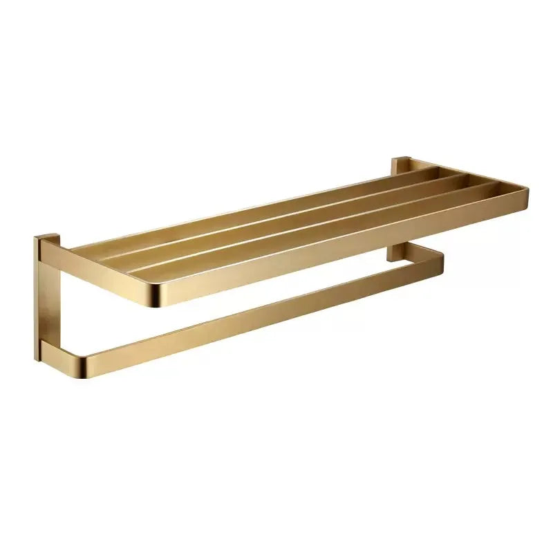 Bathroom Accessories Bathroom Shelf Towel Rack Paper holder Toilet Brush Holder Towel Ranger Brushed Gold Brass Bath Hardware