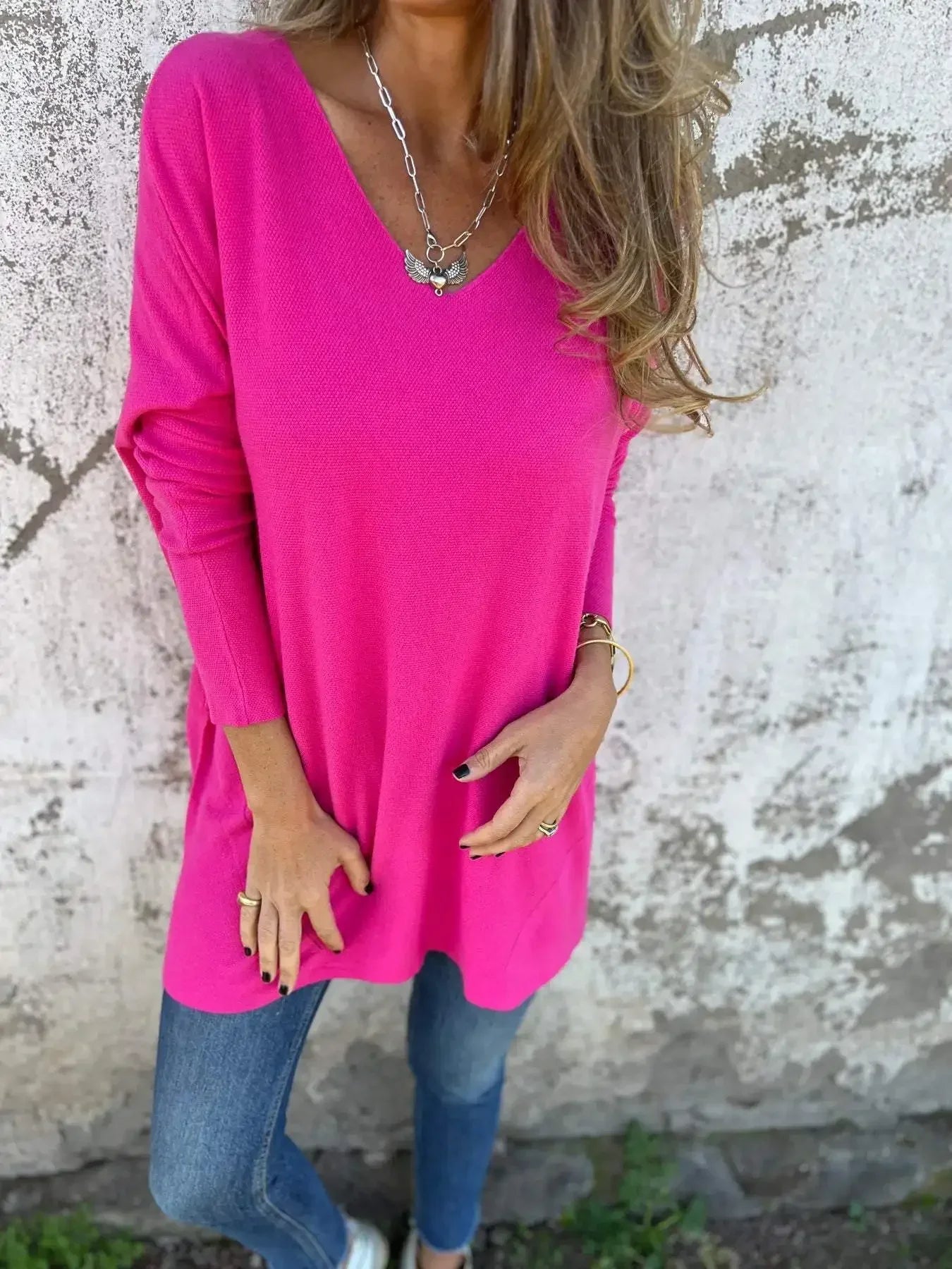 Spring Oversize Knitted Women Tops White V-neck Long Sleeve Loose Top Female Elegant Fashion Casual Trendy Ladies Clothes