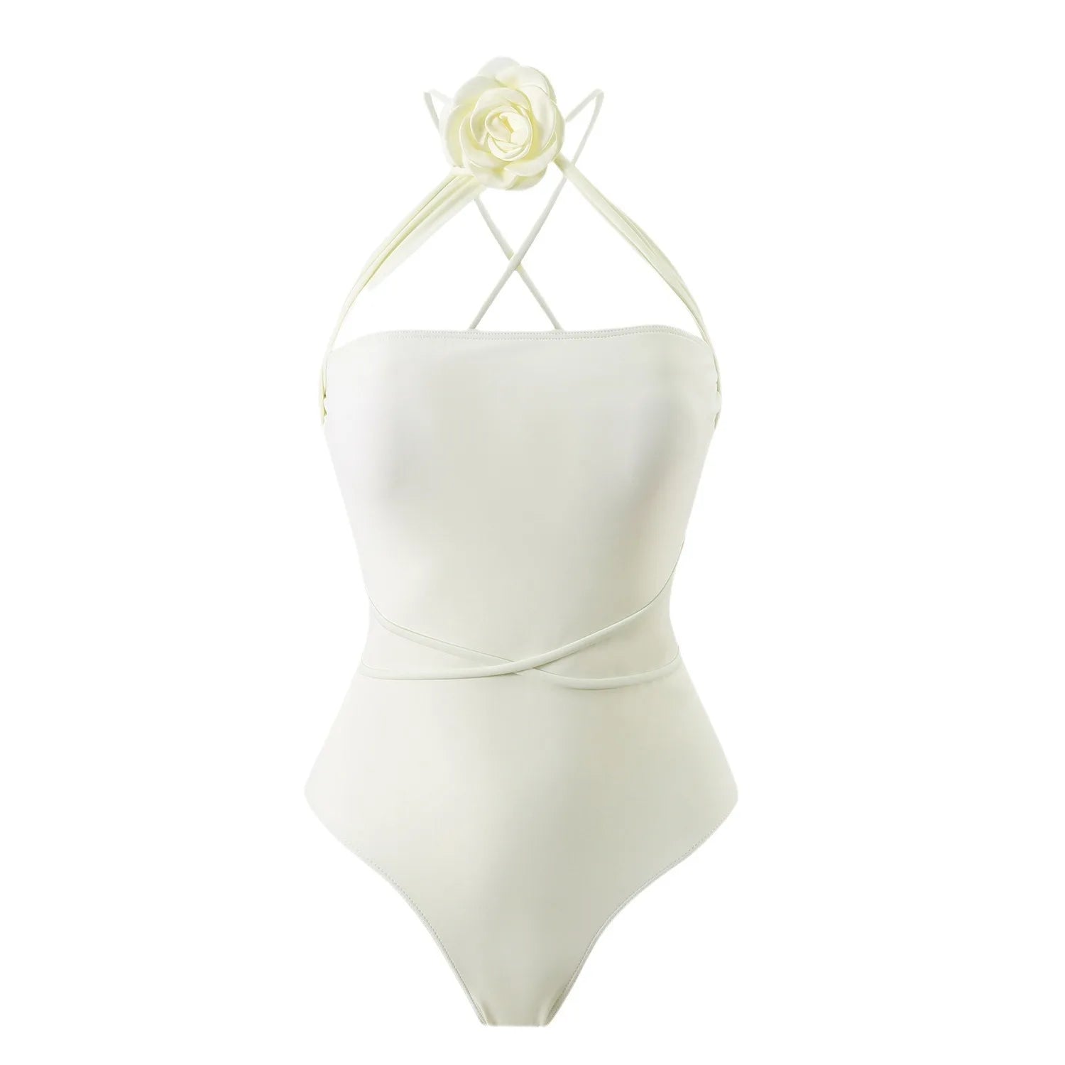 New One-piece Multi-wear One-piece Drawstring Strap Small Flower Swimsuit Swimsuit Bikini