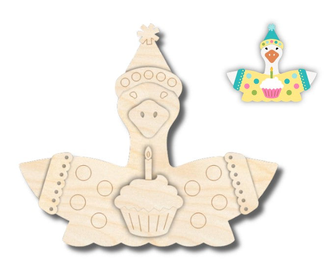 NEW Unfinished Wood Layered Holiday Geese Shelf Sitter | 8" Wide| 1/2" and 1/4" Wood | Wood Craft DIY