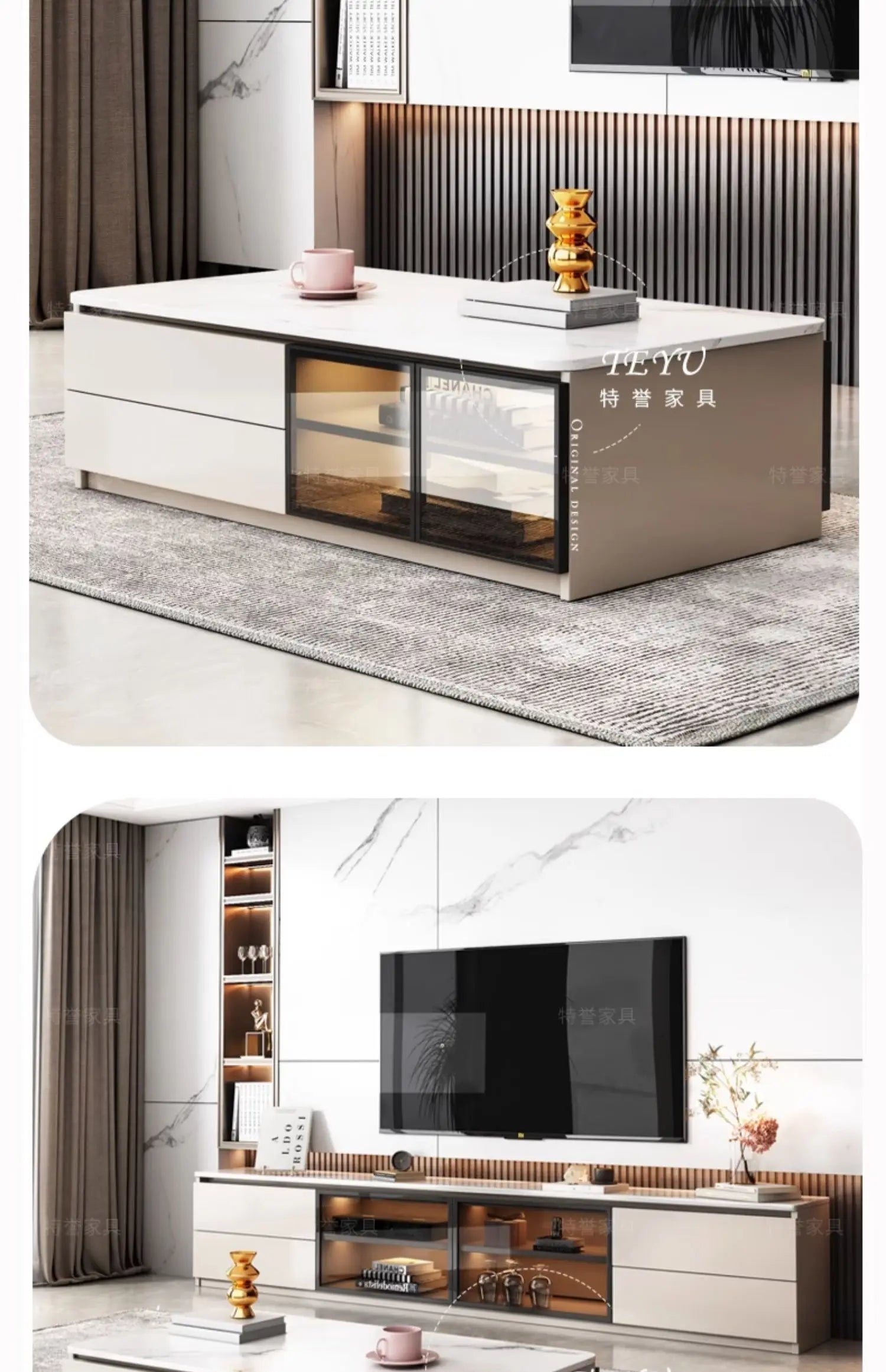 Living Room Cabinets Decoration Simple Display Cabinet Drawers Storage Vitrinas De Cristal Y Madera Para Salon Home Furniture