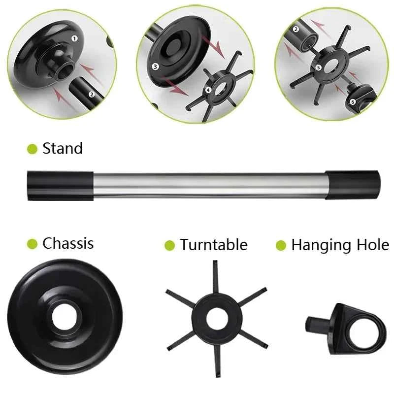 Kitchen Rotary Storage Rack Rotatable Kitchenware Organizer Hooks Spatula Spoon Knife Storage cabinet Kitchen Accessories