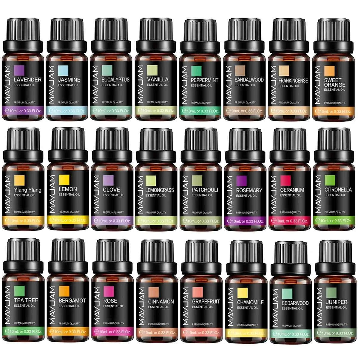 MAYJAM 10ML Essential Oil Lavender Jasmine Eucalyptus Vanilla Sandalwood Bergamot Rosemary Citronella Cinnamon Fragrance Oil